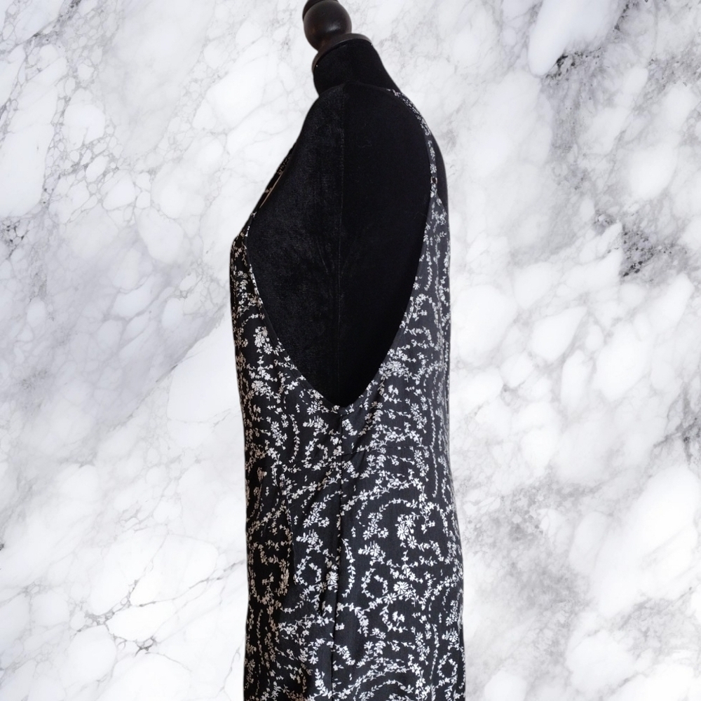 CALISTA Wide Leg Black and White Floral Jumpsuit Adjustable Strap Size Small - Picture 4 of 8